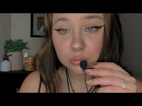 asmr | tiny mic mouth sounds (lipgloss application, gum chewing, tongue clicking)