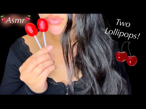 Asmr Eating TWO Lollipops at Once No Talking