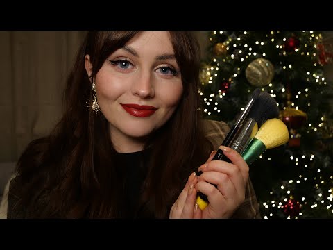 [ASMR] Doing Your Christmas Makeup Roleplay ❄️🎄 - Personal Attention