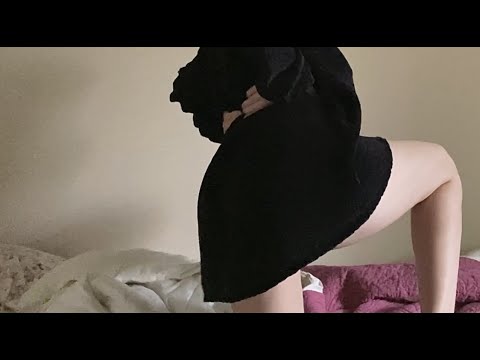 ASMR ~ oversized sweater and lace panty fabric scratching sounds