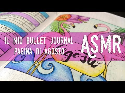 ASMR ita - Il mio BULLET JOURNAL 📒 Pagina di Agosto (Whispering, Tracing)