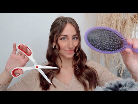 ASMR haircut roleplay (gum chewing, personal attention) 💇🏼‍♀️