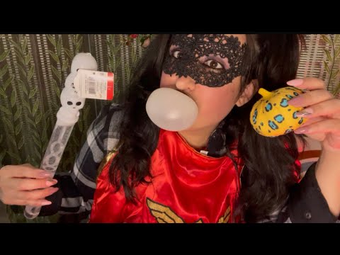 🎃 ASMR Cashier Roleplay/GUM Chewing/Bubbles/Fabric Scratching/Mic Pumping/Positive Affirmations