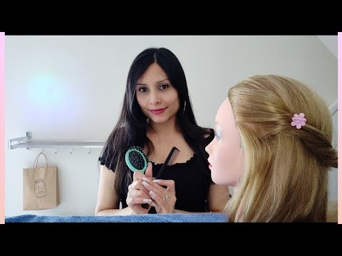 ASMR- Giving you a makeover (hairstyling, outfits, head massage)