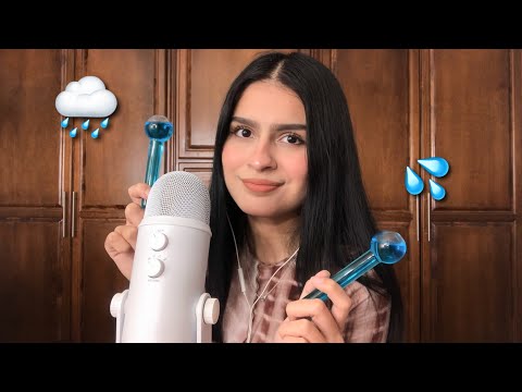 ASMR | sonidos de agua 🌧️ (face rollers, frasco con agua, spray, gotero) ✨