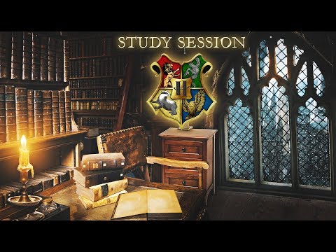 Hogwarts 📚 Study Session [ASMR] Rainy Window ⚡ Harry Potter Inspired Ambience
