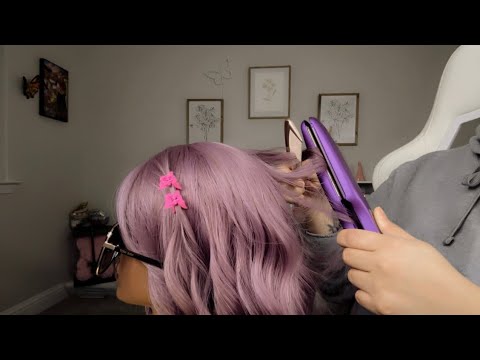 ASMR| Installing a wig on you so you can go undercover & stalk your ex 🤭🥴(hair brushing & styling)