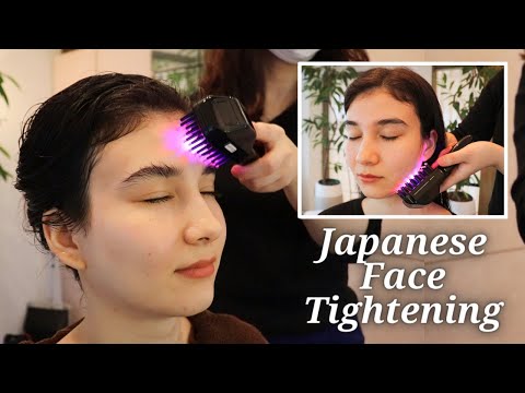 ASMR Japanese Face Tightening & Scalp Treatment in Japan (Rain sounds outside)