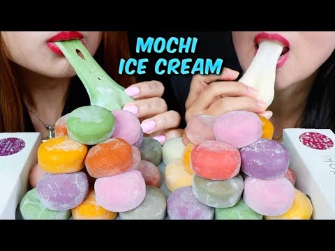ASMR MOCHI ICE CREAM (soft and sticky eating sounds) 모찌 아이스크림 리얼사운드 먹방 もちアイス | Kim&Liz ASMR