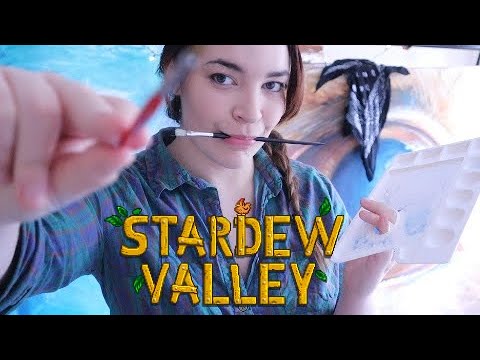 ASMR Leah Paints You! Crackling Fire, Face Touching, Brush sounds || Stardew Valley [Geeky Tingles]