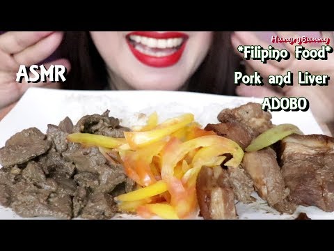 ASMR Pork and Liver Adobo Filipino Food Real Sound Mukbang