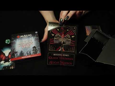 ASMR Magic: The Gathering - Crimson Vow Prerelease Kit Unboxing ⭐ Soft Spoken ⭐ Card Sounds