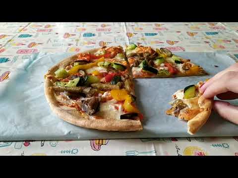 ASMR PIZZA VEGETALE* EATING SOUNDS* CRUNCHY 🍕🍕 SCRATCHING*TAPPING CARTONE