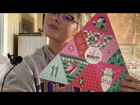 ASMR first day of vlogmas opening a beauty advent calendar+ giveaway info