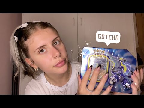 ASMR opening Pokemon card packs (shiny cards) 🙈✨