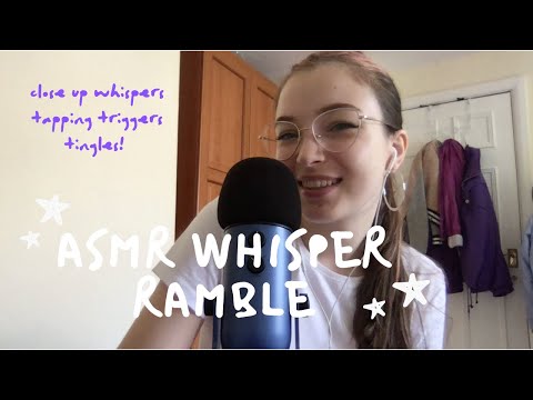 ASMR Whisper Ramble 🌸 Trigger Sounds (surprisingly tingly)💕 Close up ear to ear whispering💕