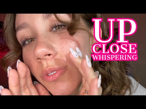 ASMR | up close whispering (ramble) about my week + some tapping
