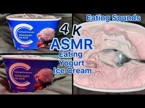 ASMR Healthy Food Eating Mukbang (먹방) Eating Yogurt Ice Cream In 4K  Eating! 🍨🥄