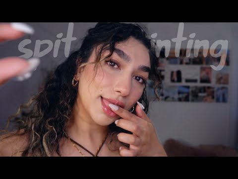 ASMR • Delicate Spit Painting and Kisses To Adjust Your Face 🎨💋