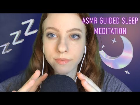 ASMR | Guided Sleep Meditation  😴| positive affirmations tapping plucking negative energy kisses