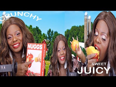 Trying NUGGS ASMR EATING Juicy MANGO | NUGGS