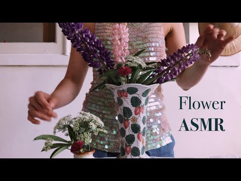 ASMR how I make summer bouquet from wildflower 💐 relaxing hand movements 💐 no talking 💐 white noise