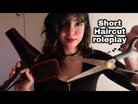 ASMR Short Haircut Roleplay ( Blow dryer sounds )