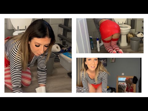 Christmas Clean With Me ASMR Cleaning - Shower Cleaning Wet Stockings! Housewife Daily Chores