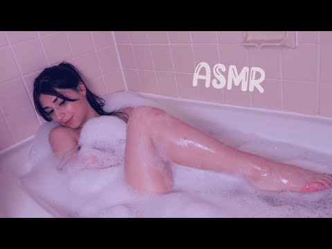 ASMR BATH TIME 🛀 🧽   Wet Water Sounds, Bubble & Soapy Sounds, Whispers 😴🌙  LOW LIGHT for SLEEP
