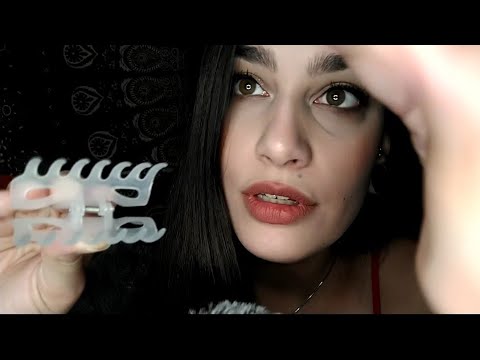 ASMR Clipping and Unclipping Your Hair and Brushing It (Custom for Millie)