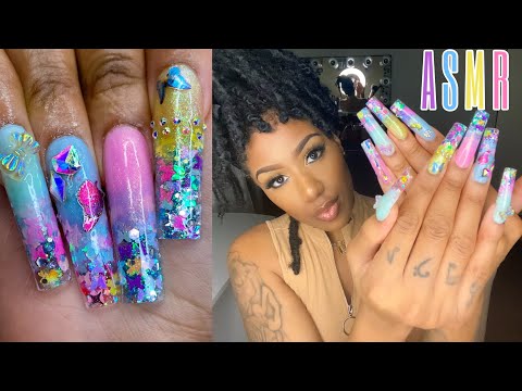 ASMR | Butterfly Pastel Nails 🦋 (Relaxing Whisper)