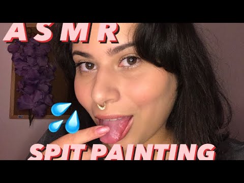 ASMR | SPIT PAINTING 👅💦 | MOUTH SOUNDS & HAND MOVEMENTS