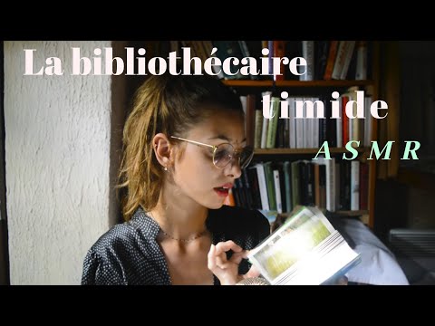 ASMR FRANÇAIS - Bibliothécaire timide : page turning, semi inaudible, soft spoking, whispers...