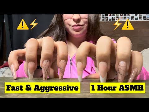 EXTREMELY FAST & AGGRESSIVE 1 HOUR UP CLOSE BUILD UP TAPPING & SCRATCHING ASMR