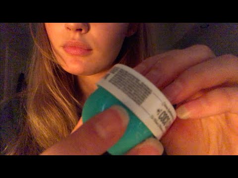 ASMR fast tapping on skincare products