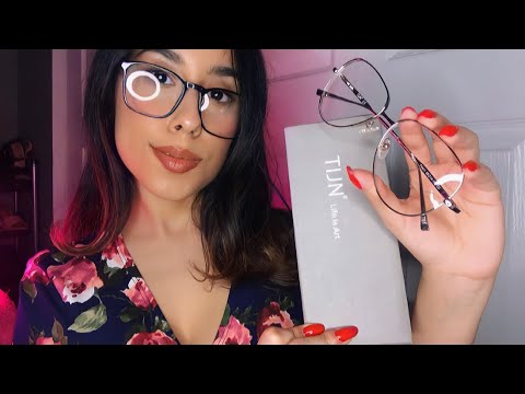 ASMR Trying On Glasses & Purse Scratching (TIJN Haul & Unboxing)