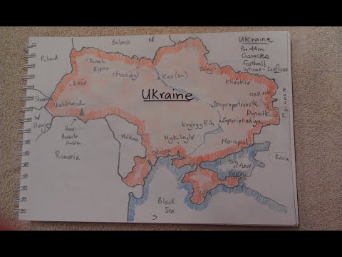 ASMR - Map of Ukraine - Australian Accent - Chewing Gum, Drawing & Describing in a Quiet Whisper