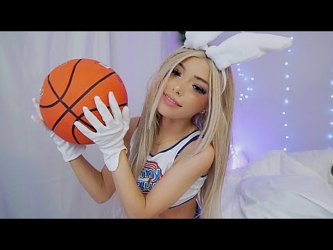 Lola Bunny Cosplay ASMR | basketball triggers | fabric tracing | roleplay | face personal touch