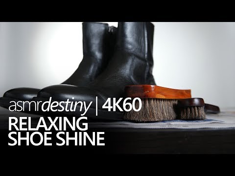 ASMR | Shoe Shine for Relaxation - No talking, brush & cloth sounds (4K60)