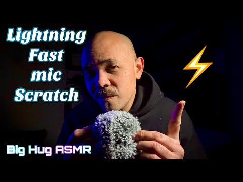Hypnotic fast fluffy mic scratching ASMR + breathy whispers for tingles and sleep 😴