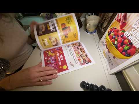 ASMR PAGE TURNING SQUEEZING FLIPPING PAPER MAGAZINES SHOPPING FOOD AND TRAVELLING