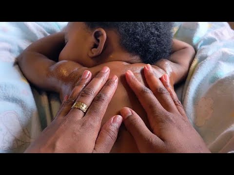 ASMR TINGLY RELAXING_ baby oil massage, light touch, back scratching, tracing (No Talking)