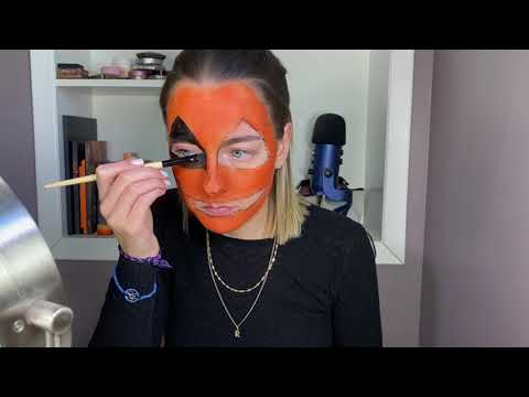 ASMR | grwm pumpkin makeup 🎃 (whispered voice over)