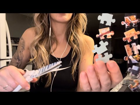 ASMR with your hair except it’s sticky puzzle pieces (female ASMR inspired)