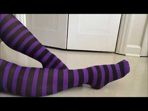 .::ASMR::. Rubbing my striped tights together