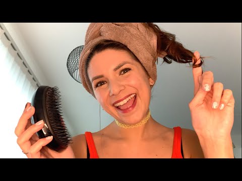 ASMR Wet Hairstyles & Brushing My Hair + Head Massage (RP, Personal Attention, German/Deutsch)