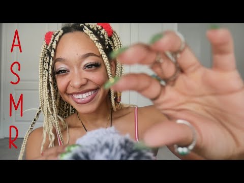 ASMR | Fluffy Mic Scratching + Rambling { mouths sounds, personal attention }