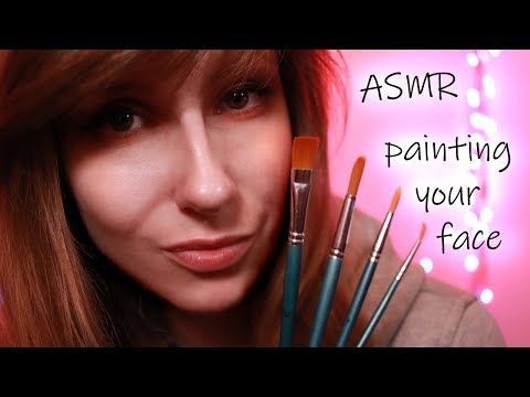 ASMR painting your face w/ CRAZY artist [ROLEPLAY] (brushing face, skin cleaning, whispering)