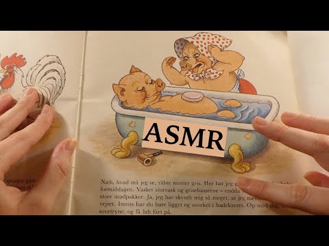 ASMR READING YOU TO SLEEP (Repeating Words, Unintelligible Whispering, Page Flipping, Danish Story)