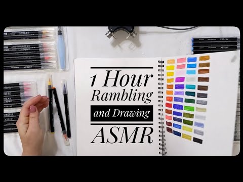 1 Hour Drawing and Rambling ASMR